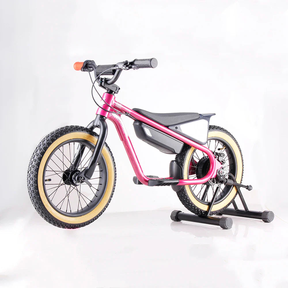 HKM-987859 16'' Aluminium Alloy Electric Motorcycle for Kids - High Speed Dirt Bike with 2 Speed Gears and Integrated Battery