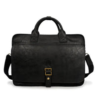 HKM-987859 Men's Retro Leather Laptop Tote and Business Briefcase with Crossbody Strap for Office and Conference Use