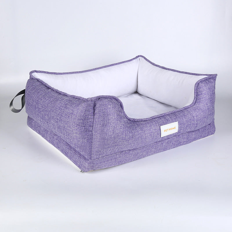 HKM-9879741 Four Seasons Dismantlable Washable Memory Cotton Pet Nest for Dogs - Gray, Blue, Purple, Beige, Green