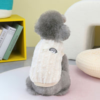 HKM-9880253 Fur Ball Fluffy Jacket for Pets - Coral Fleece, Blue, Khaki, Pink, Yellow, Sizes S-XXL