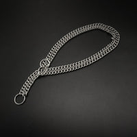 HKM-9881661 Stainless Steel 304 Explosion-proof Pet Collar in Steel, Gold, and Black