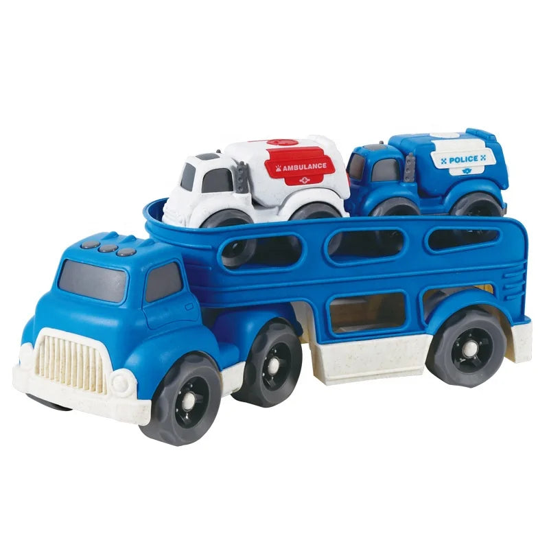 HKM-988243 Eco-Friendly Bioplastic Kids Beach Vehicle Toys Set - 3 Pieces with Storage Box, Ages 2-4