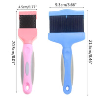 HKM-9882941 Double-Sided Stainless Steel Pet Brush for Grooming & Shedding Management - Detangling Tool for Dogs & Cats
