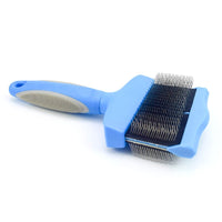 HKM-9882941 Double-Sided Stainless Steel Pet Brush for Grooming & Shedding Management - Detangling Tool for Dogs & Cats