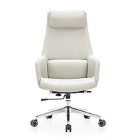 HKM-988307 High Back Ergonomic White Leather Office Executive Chair