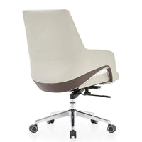 HKM-988307 High Back Ergonomic White Leather Office Executive Chair