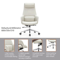 HKM-988307 High Back Ergonomic White Leather Office Executive Chair