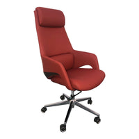 HKM-988307 High Back Ergonomic White Leather Office Executive Chair
