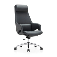HKM-988307 High Back Ergonomic White Leather Office Executive Chair