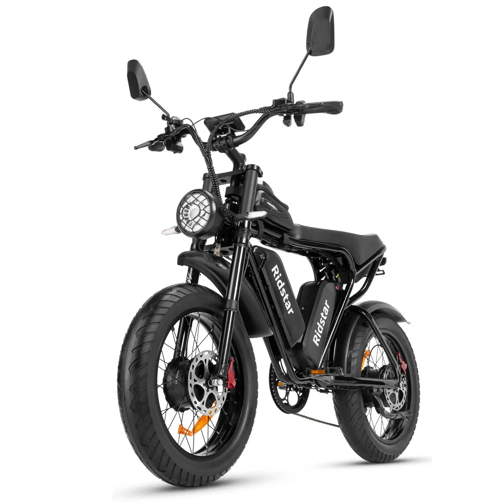HKM-988371 2000W Dual Battery Mountain Electric Bike with Fat Tires, 7-Speed, and Hydraulic Disc Brakes