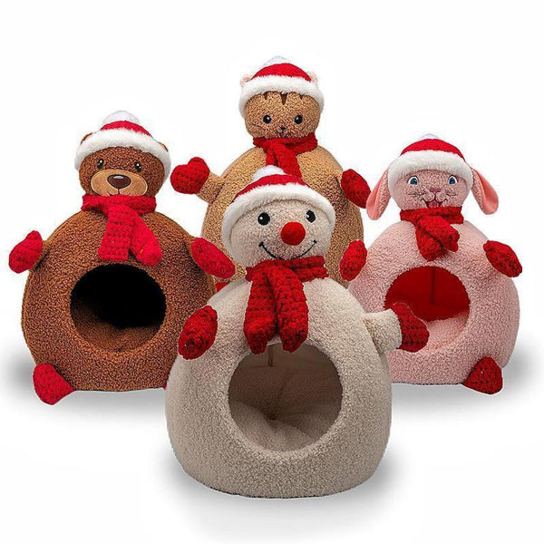 HKM-988435 Cozy Cartoon Pet Nest for Winter - Three-Dimensional Design in Various Colors and Sizes