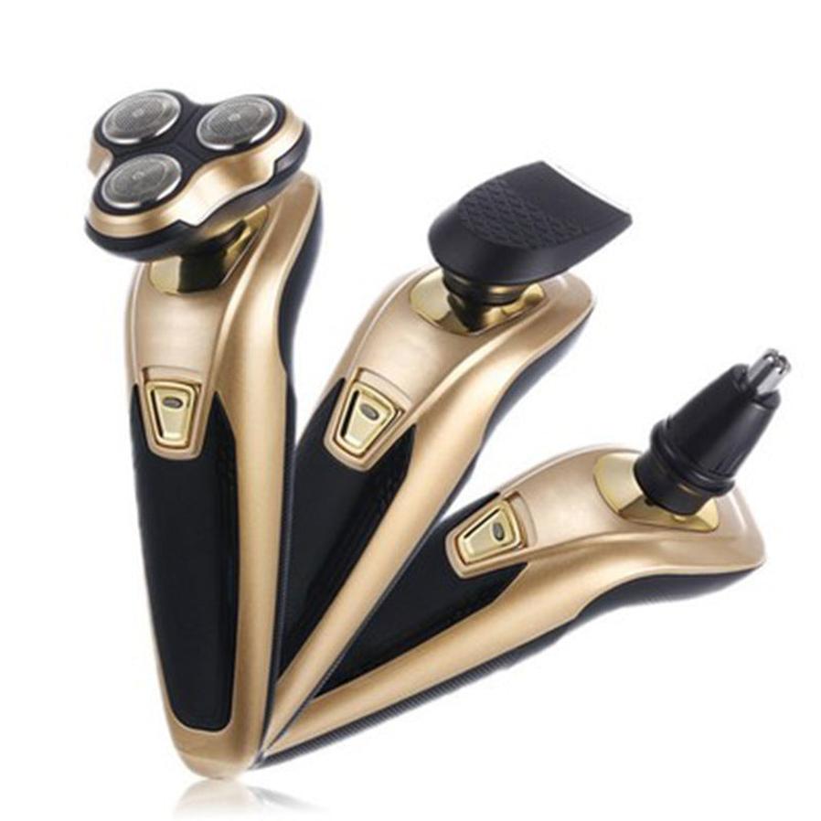 HKM-988499 Three-Head Floating Electric Shaver with Pop-Up Trimmer and Body Wash Feature