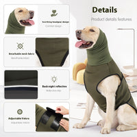 HKM-9885117 Anti-Anxiety Dog Jacket in Army Green and Dark Blue – Soothing Clothing for Pets, Sizes XS to XXXL