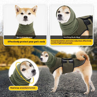 HKM-9885117 Anti-Anxiety Dog Jacket in Army Green and Dark Blue – Soothing Clothing for Pets, Sizes XS to XXXL