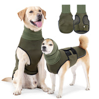 HKM-9885117 Anti-Anxiety Dog Jacket in Army Green and Dark Blue – Soothing Clothing for Pets, Sizes XS to XXXL