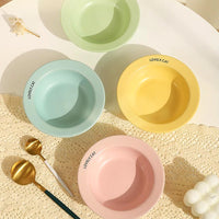 HKM-9885629 Elevated Ceramic Pet Bowl with High Foot Rack - Available in Blue, Yellow, Pink, and Green