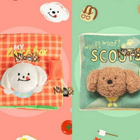 HKM-9886269 Interactive Cloth Sniffing Book Puzzle Toy for Dogs - Available in Orange and Green