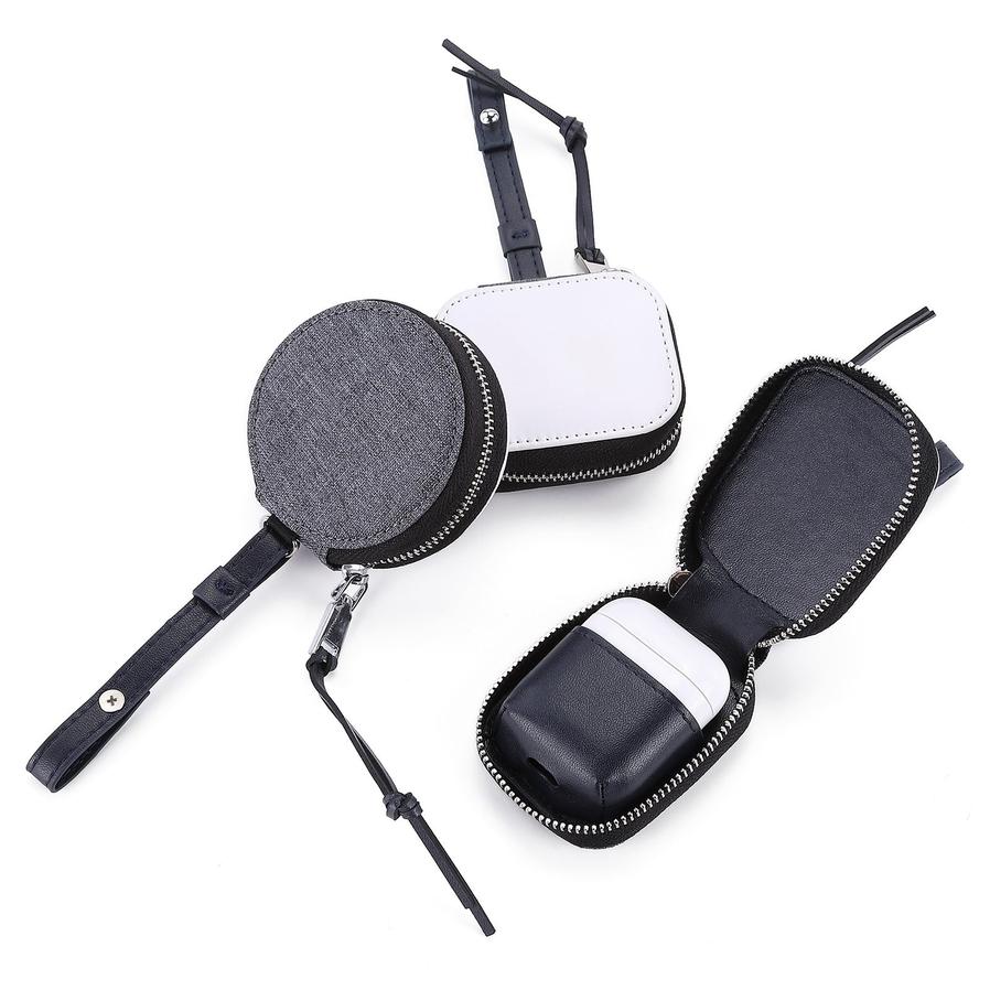 HKM-988627 Apple-Compatible Earphone Bag Sleeve - Handmade PU Heat Transfer Design