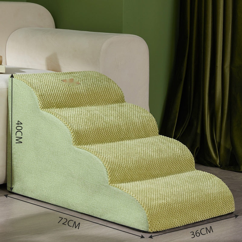 HKM-9887293 Removable Washable Pet Stairs - Adjustable Dog Ramp in Brown and Green Options