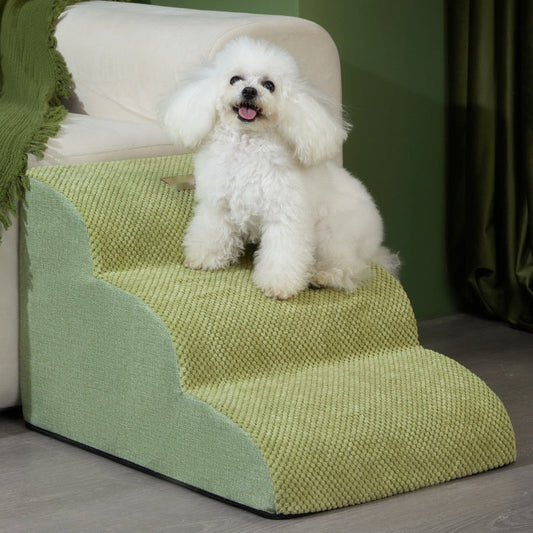 HKM-9887293 Removable Washable Pet Stairs - Adjustable Dog Ramp in Brown and Green Options