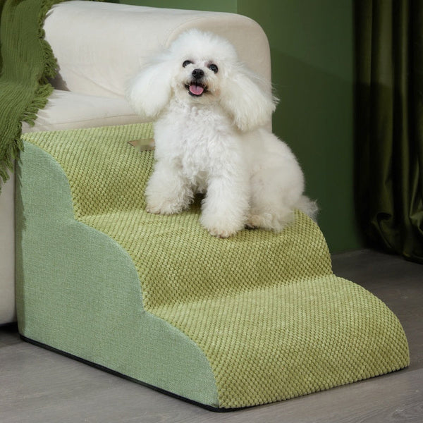 HKM-9887293 Removable Washable Pet Stairs - Adjustable Dog Ramp in Brown and Green Options