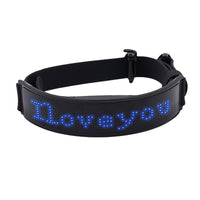 HKM-9887421 LED Display Dog Harness - Monochrome Leather Collar with Colorful Lights for All Seasons