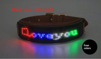 HKM-9887421 LED Display Dog Harness - Monochrome Leather Collar with Colorful Lights for All Seasons