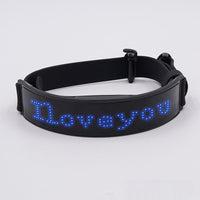 HKM-9887421 LED Display Dog Harness - Monochrome Leather Collar with Colorful Lights for All Seasons