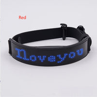 HKM-9887421 LED Display Dog Harness - Monochrome Leather Collar with Colorful Lights for All Seasons