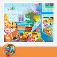 HKM-988883 Children's Dinosaur Jigsaw Puzzle - 100 Pieces Cartoon Barrel Puzzle Toy