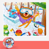 HKM-988883 Children's Dinosaur Jigsaw Puzzle - 100 Pieces Cartoon Barrel Puzzle Toy