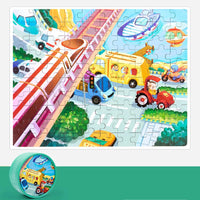 HKM-988883 Children's Dinosaur Jigsaw Puzzle - 100 Pieces Cartoon Barrel Puzzle Toy
