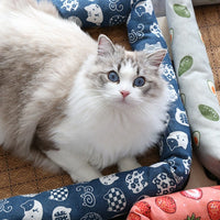 HKM-9889469 Summer Rattan Cat Cooling Mat - Non-Slip Square Nest with Linen Canvas in Multiple Colors