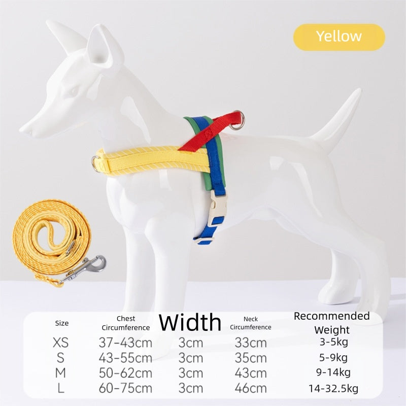 HKM-9889981 Escape-Proof Colorful Dog Harness & Leash Set for Small and Medium Dogs