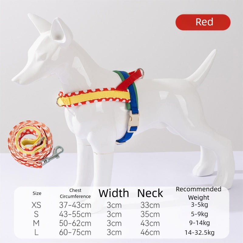 HKM-9889981 Escape-Proof Colorful Dog Harness & Leash Set for Small and Medium Dogs
