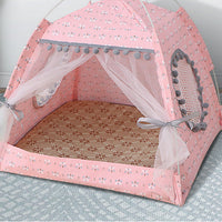 HKM-9890237 Comfortable Folding Tent for Cats and Small Dogs, Detachable Net Cover, Durable Cloth, Washable Design