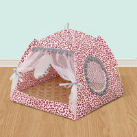 HKM-9890237 Comfortable Folding Tent for Cats and Small Dogs, Detachable Net Cover, Durable Cloth, Washable Design