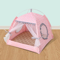 HKM-9890237 Comfortable Folding Tent for Cats and Small Dogs, Detachable Net Cover, Durable Cloth, Washable Design