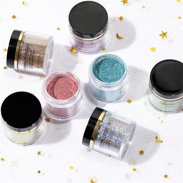 HKM-989075 Laser Glitter Nail Powder for Natural and Artificial Nails - Easy Application, Durable Finish