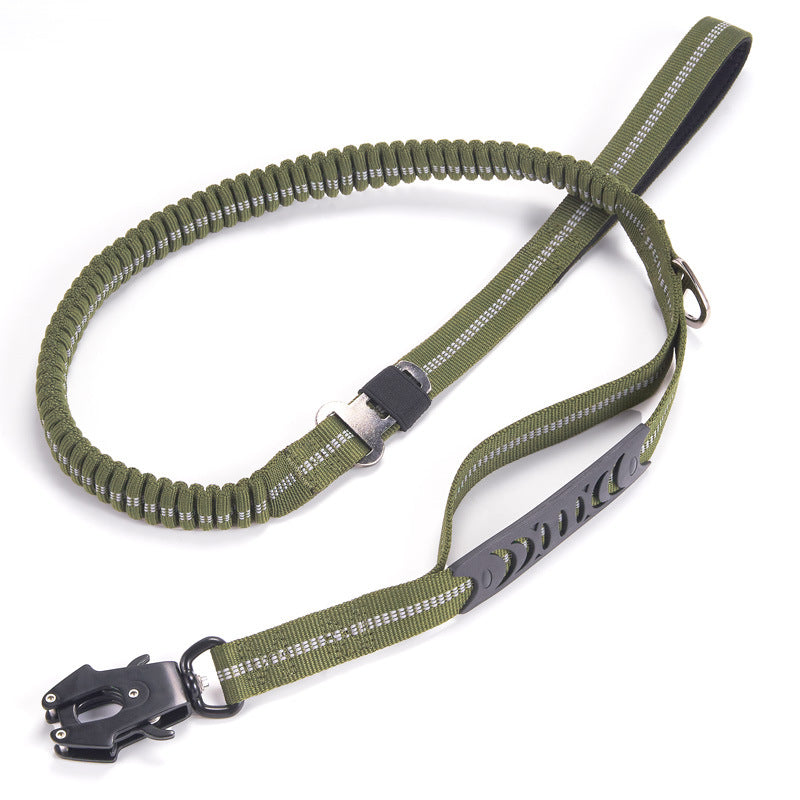 HKM-9891005 Reflective Heavy-Duty Dog Leash with Adjustable Frog Buckle for Medium and Large Breeds
