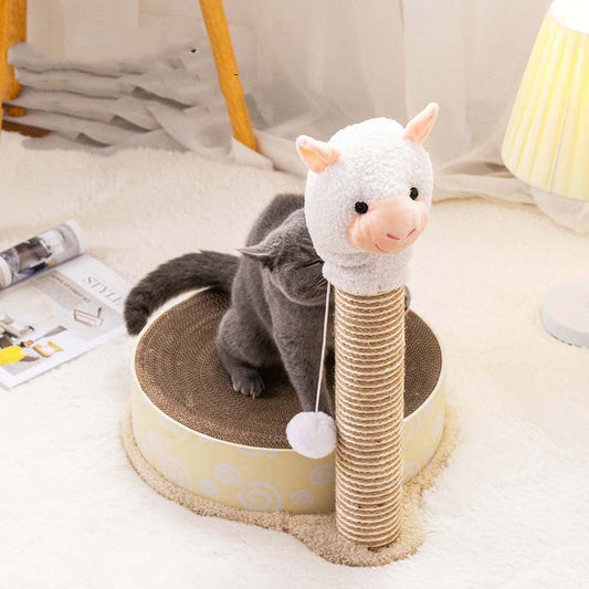 HKM-9891389 Round Cat Scratch Plate with Corrugated Paper Design for Claw Grinding and Play