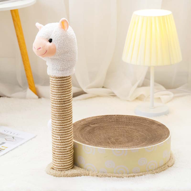 HKM-9891389 Round Cat Scratch Plate with Corrugated Paper Design for Claw Grinding and Play