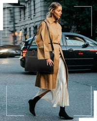 HKM-989139 15.6 Inch Canvas Laptop Tote Bag for Women with Leather Accents Ideal for Office and Business Use