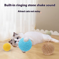 HKM-9892029 Sisal Ball Cat Toy for Stress Relief - Colorful, 8CM Paper String Design