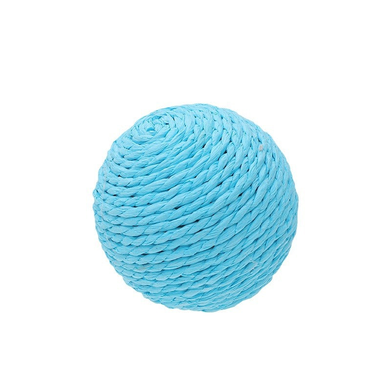HKM-9892029 Sisal Ball Cat Toy for Stress Relief - Colorful, 8CM Paper String Design