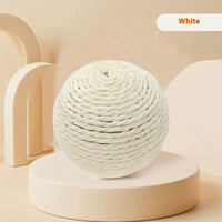 HKM-9892029 Sisal Ball Cat Toy for Stress Relief - Colorful, 8CM Paper String Design