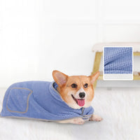 HKM-9892669 High Absorbent Quick-Drying Dog Bath Towel Robe with Adjustable Waistband