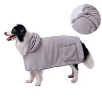 HKM-9892669 High Absorbent Quick-Drying Dog Bath Towel Robe with Adjustable Waistband