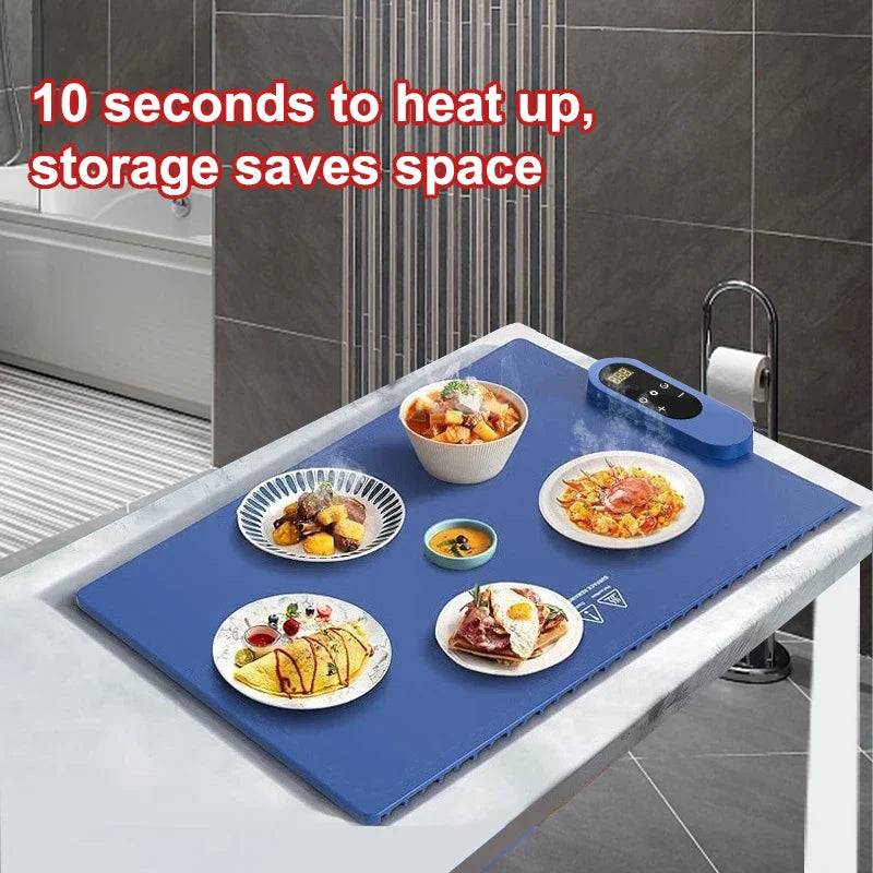 HKM-989331 Electric Desktop Silicone Food Warming Pad for Convenient Countertop Use