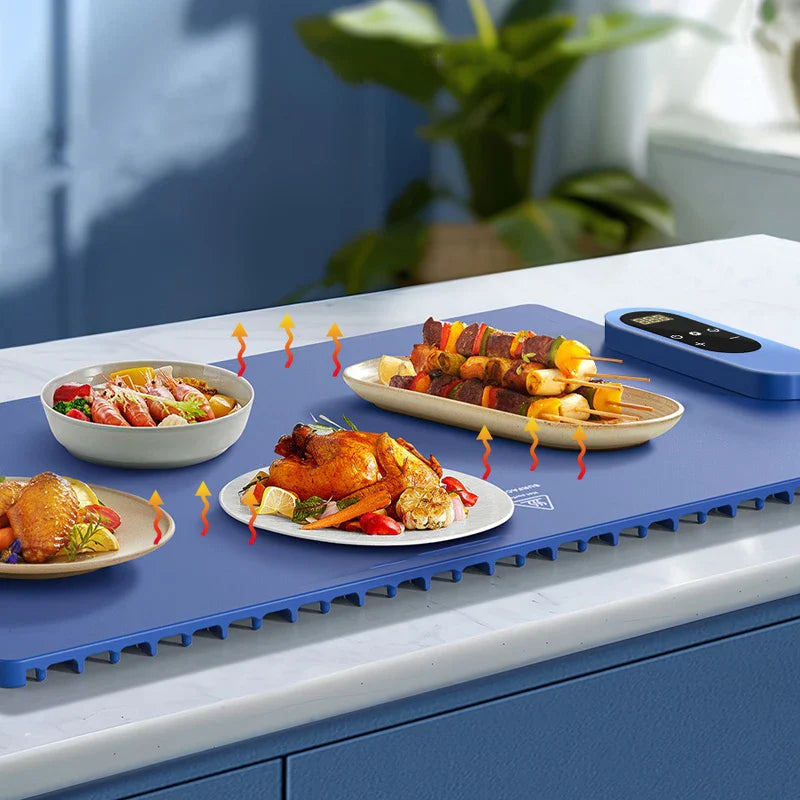 HKM-989331 Electric Desktop Silicone Food Warming Pad for Convenient Countertop Use